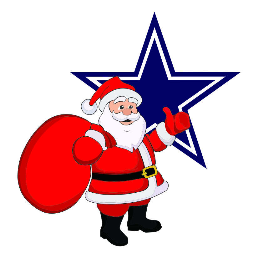 Dallas Cowboys Santa Claus Logo iron on paper